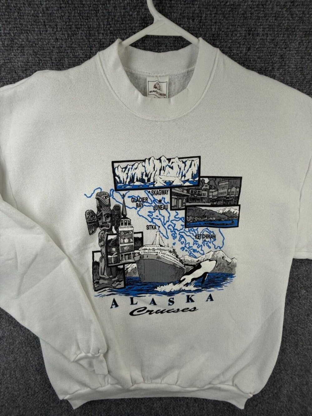 VTG Alaska Cruises Embroidered Crewneck Pullover Sweatshirt Graphic XL USA 80s